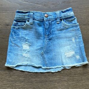 77kids by American Eagle Distressed Denim Skirt Kids Size 6 Adjustable Waist